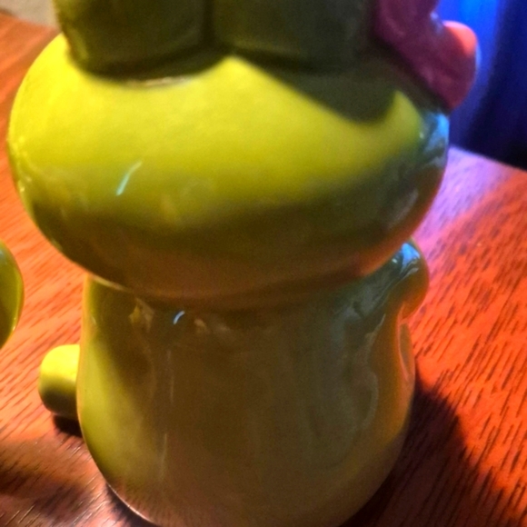 Vintage NC Cameron & Sons Ceramic Green Lady And Man Frog Sugar Bowl & Creamer - Picture 9 of 10